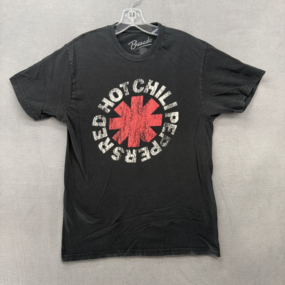 Bravado Red Hot Chili Peppers T-Shirt Black Mens Medium Asterisk Logo Graphic